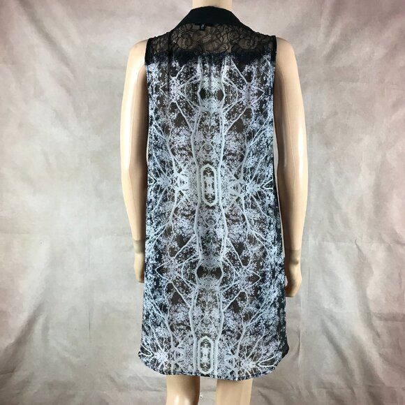 CITY CHIC Mirrored Printed Chiffon Hi-Low Shirt XS/14 - Picture 7 of 9